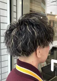 メンズカット＋メッシュ,ハイライトキャップブリーチ