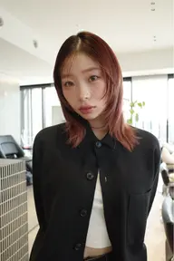 【血色感×ツヤ感❤️】暖色ワンカラー +サロントリートメント🧚‍♀️