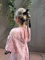 🎗️参列ヘア お呼ばれヘアセット 🎗️リボン、金箔、パール付けれます【別料金】
