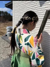 袴着付け。ヘアセット込み。ヘア飾りはご準備願います。