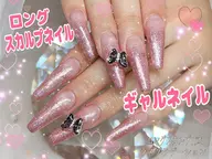 【深爪🩷ロング希望の方】スカルプ長さ出し10本×ワンカラー or グラデーション✨️ラメ変更可能 🩷他店オフ無料