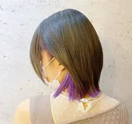 ✨オススメ✨ インナーカラーorイヤリングカラー【低ダメージケアブリーチ使用 】 +全体カラー+カット+トリートメント