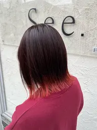 毛先グラデーションカラー🩷毛先のみブリーチ