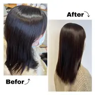 縮毛矯正＋カット＋トリートメント☂️