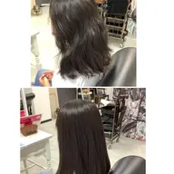 縮毛矯正　カット　シャンプートリートメント　ブロー