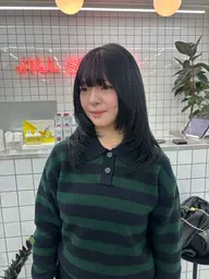 【☀️大人気レイヤーカット☀️】カット+ブリーチなしワンカラー+トリートメント