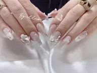 🉐チップ長さ出し10本⭐️デザイン6本まで&パーツつけ放題🎀初回オフ無料