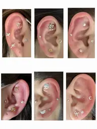 小顔＆たるみが気になる方にオススメ！耳ツボジュエリー片耳6個ずつ＋ドライヘッドスパ15分