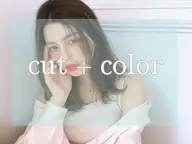 リタッチカラー+小顔カット+マイクロバブルクレンジング（MB）　¥8900