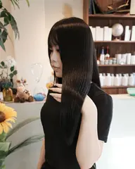 ヘアカラー＋ココナッツ縮毛矯正ss+艶髪トリートメント