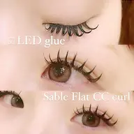 しみにくい◎高持続 ⭐️最新LEDグルー装着⭐️セーブルフラットラッシュ90分(2回目以降＋1500円)