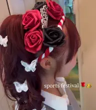 体育祭ヘアアレンジ‪‪🤍𓈒𓏸‬