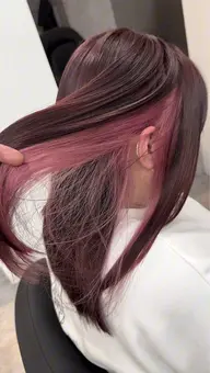 【🧞‍♀️チラ見せ個性🧞‍♀️】イヤリングカラー(ブリーチ＋カラー)＋メンテナンスカット✨#秋カラー🍁#暖色🦩