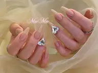 【ハンド自爪】ワンカラーorカラーグラデー+韓国パーツ2個or埋め尽くし2本¥5990