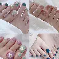 （フット）ワンカラーに親指アートパーツ2本