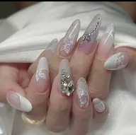 💕チップ10本長さ出し🎊持ち込みデザイン込み時間内🎊　パーツ､ストーンつけ放題