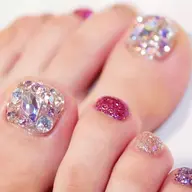 オフあり　【フット】キラキラ親指埋め尽くしワンカラー💎