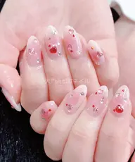 サンプルコース☘️10本デザイン🤩キラキラワンホンネイル💓ちゅるんネイル可愛い3Dパーツ付き❣️マグネットネイル