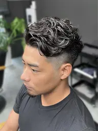 【スタイリスト直前チェック】💈カット+オールバック系パーマ+眉カット💈