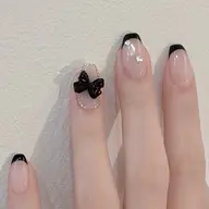 黒🖤ブラックフレンチネイル🐈‍⬛🖤