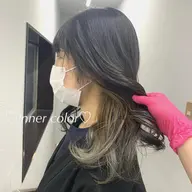 『☁️✨インナーカラー✨🧴🤍』ブリーチ＋カラー＋theaterオリジナルトリートメント🥚✨🧴【ケアブリーチ付き】