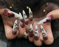 スカルプ長さだし+持ち込みデザイン180アート