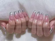 4月⭐️オフ無料⭐️🫧ガラスフレンチ💫【ベース追加🉑】パーツ2個プレゼント🎁