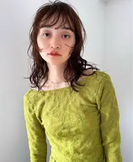 カット+ブリーチ無し透け感ダブルカラー