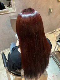 【ボルドー系にしたい方限定🍷】ボルドー系ブリーチなしワンカラー＋艶感トリートメント