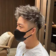💇🏻‍♂️メンズカット+ホワイトメッシュ+🌀ツイストパーマ+1stepTR