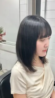 【2回目以降はコチラ♪】カット+【自然な仕上がり】前髪縮毛矯正