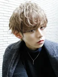 メンズカット➕毛流れワンカールパーマ¥5500