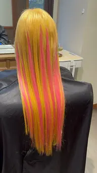 毛量調整カット、ブリーチカラー、コタトリートメント、シールエクステ60本