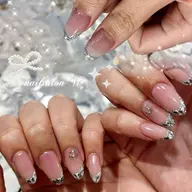 【スカルプチップ】長さ出し10本⭐️ガラスフレンチコース