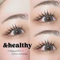 🌻&healthy🌻 フラットラッシュ100本×まつ毛パーマ【オフ+¥330】【LED+¥1,000】