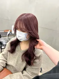 ブリーチなしダブルカラー➕顔周りカット➕補修トリートメント