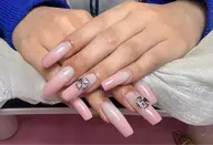 チップだしキャッツアイネイル