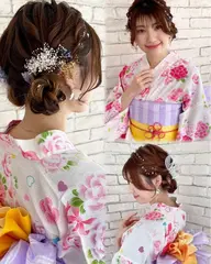 横浜駅／みなとみらい花火大会／隅田川花火大会💓浴衣着付け＋ヘアセット🥰ヘアアレンジ