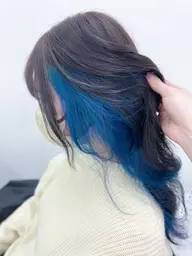 💙デザインカラー➕全体カラー(ブリーチ込み）