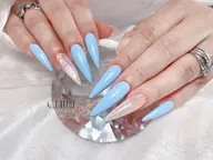 【チップロング長さだし】10本ワンカラー