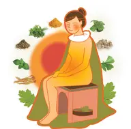 よもぎ蒸し 30分 レンタルポンチョ、ミネラルウォーター付き。