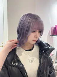 前髪カット+リタッチブリーチ+オンカラー + 4 step Aujua treatment⁺ ⊹˚.