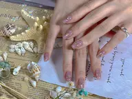 ワンカラー+ポイントラメ10本（丁寧な甘皮ケア付き）ソフトオフ込み