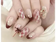 🦋「ミニモ学割」 【10本チップ長さ出し】持ち込みデザイン　パーツ付け放題❣️ソフトジェルオフ込み