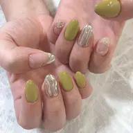 大人気の左右非対称💅 ワンカラー×ミラー5本 オフ込み✨