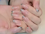 【人気王者】ガラスフレンチ💎クリアベース、ベース追加+880yen/ブライダル/エレガント