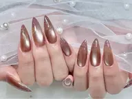 👑【ロング派さんに】チップ長さ出し10本+ワンカラー/ラメグラ