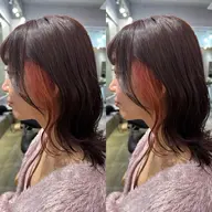 【インナーカラー】ケアブリーチ1回＋オンカラー＋髪質改善ケア