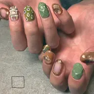 (初回オフ無料)ニュアンスネイル(ぽこぽこ、パーツ込み)アート放題