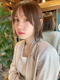 🟧エンドウ指名お客様🟧前髪縮毛矯正＋カット*髪質改善顔周り韓国ミニモ学割レイヤー結べるくびれボブ表参道原宿明治神宮前